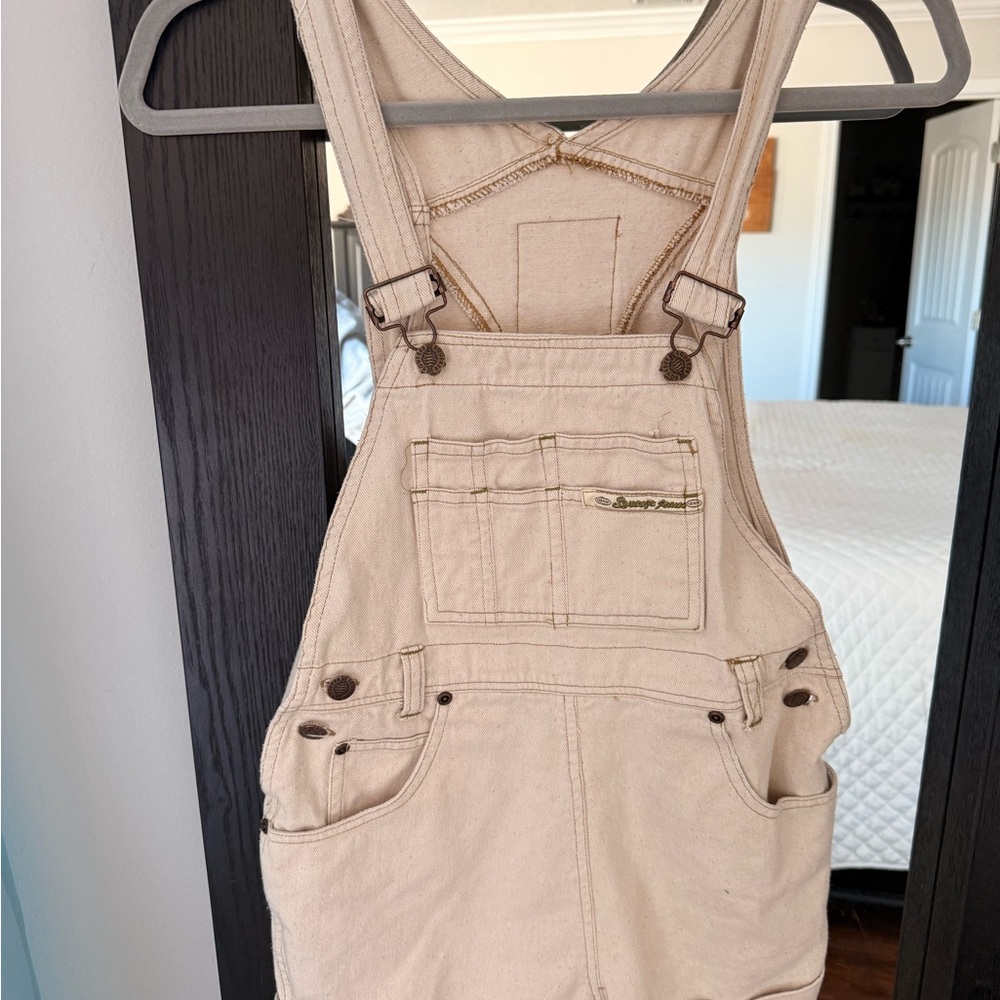 Beige Denim Overalls